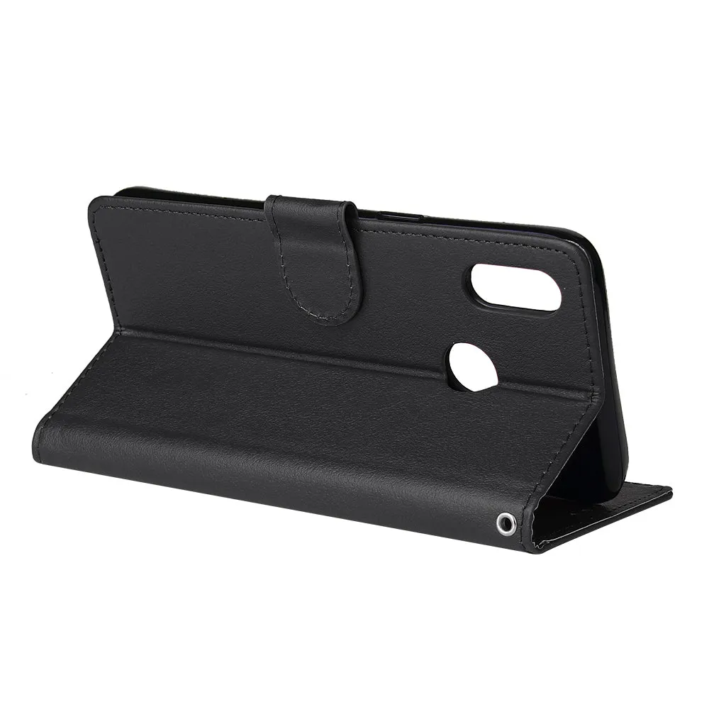 For OPPO Realme 3 pro Flip-type Leather Protective Phone Case with 3 Card Position Buckle Design Phone Cover  black