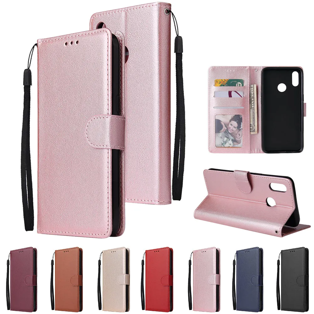 For OPPO Realme 3 pro Flip-type Leather Protective Phone Case with 3 Card Position Buckle Design Phone Cover  black