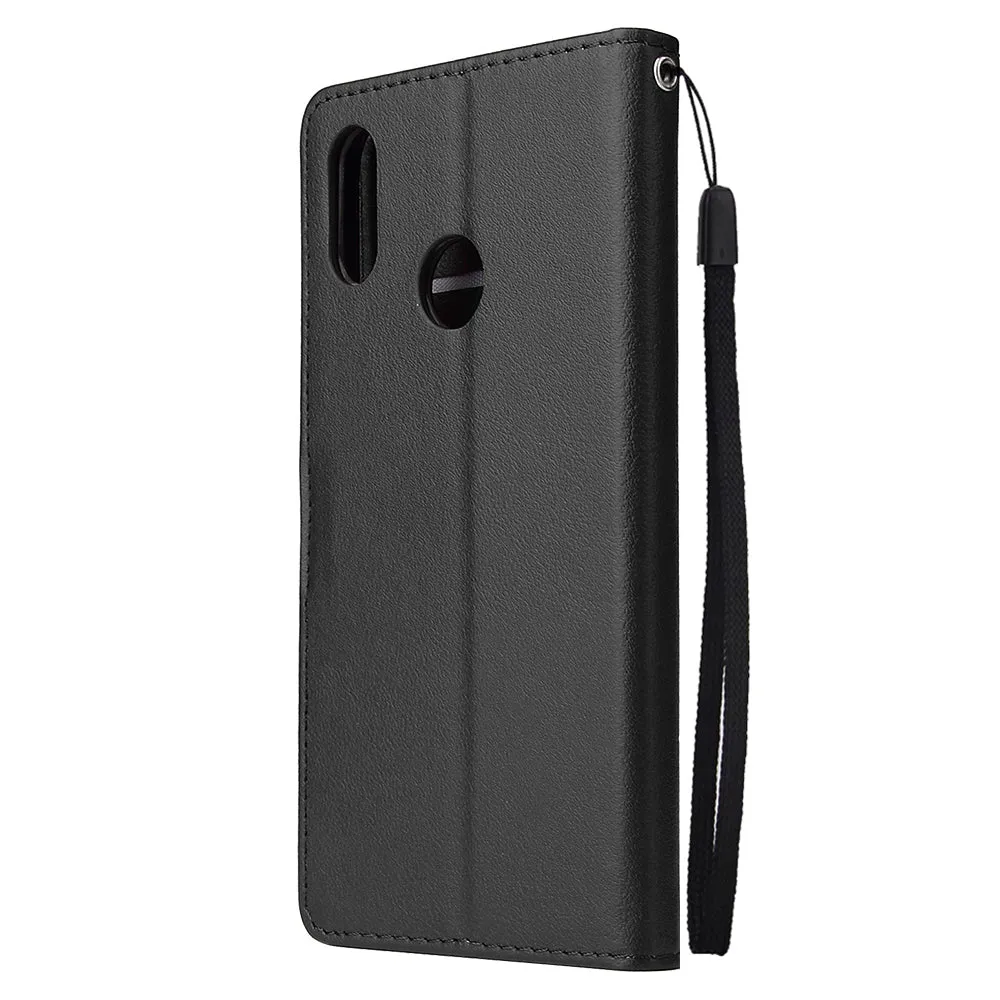 For OPPO Realme 3 pro Flip-type Leather Protective Phone Case with 3 Card Position Buckle Design Phone Cover  black