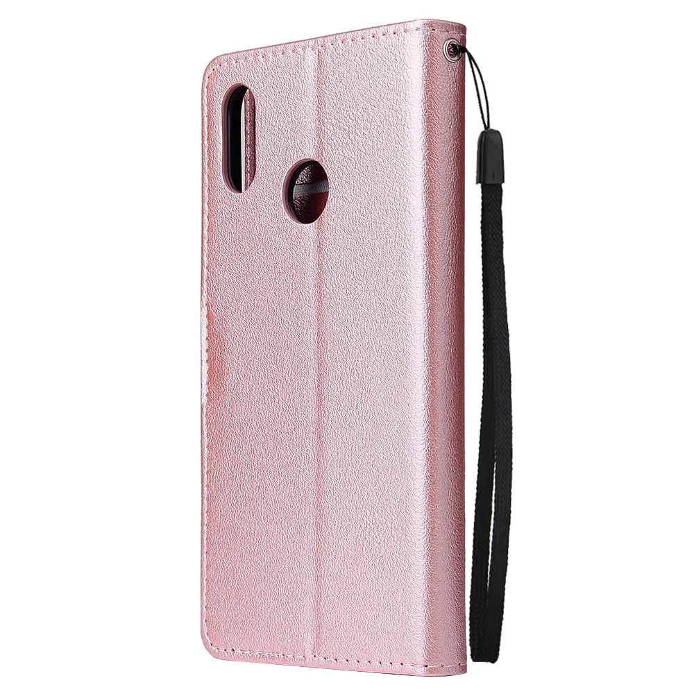 For OPPO Realme 3 pro Flip-type Leather Protective Phone Case with 3 Card Position Buckle Design Phone Cover  Gold