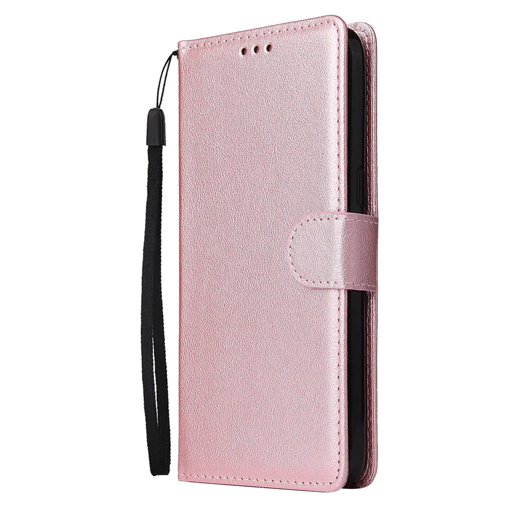 For OPPO Realme 3 pro Flip-type Leather Protective Phone Case with 3 Card Position Buckle Design Phone Cover  Gold