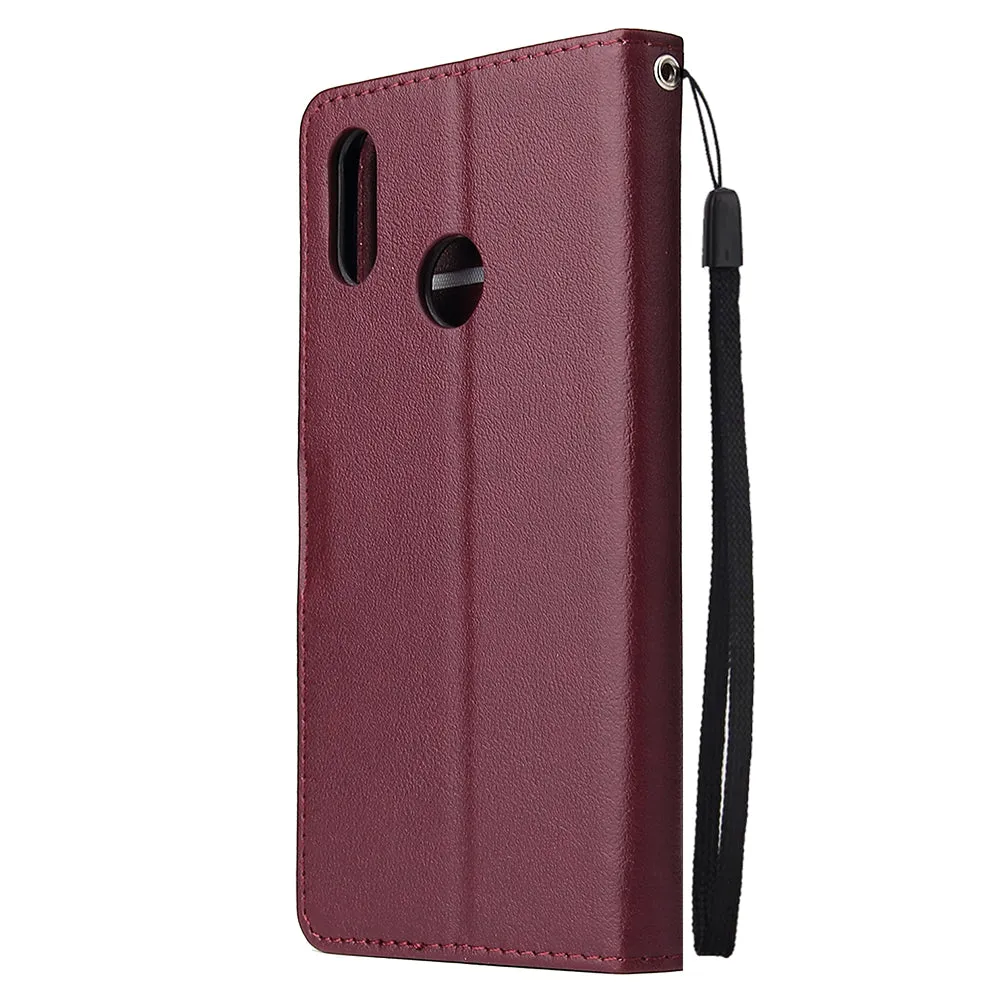 For OPPO Realme 3 pro Flip-type Leather Protective Phone Case with 3 Card Position Buckle Design Phone Cover  Gold
