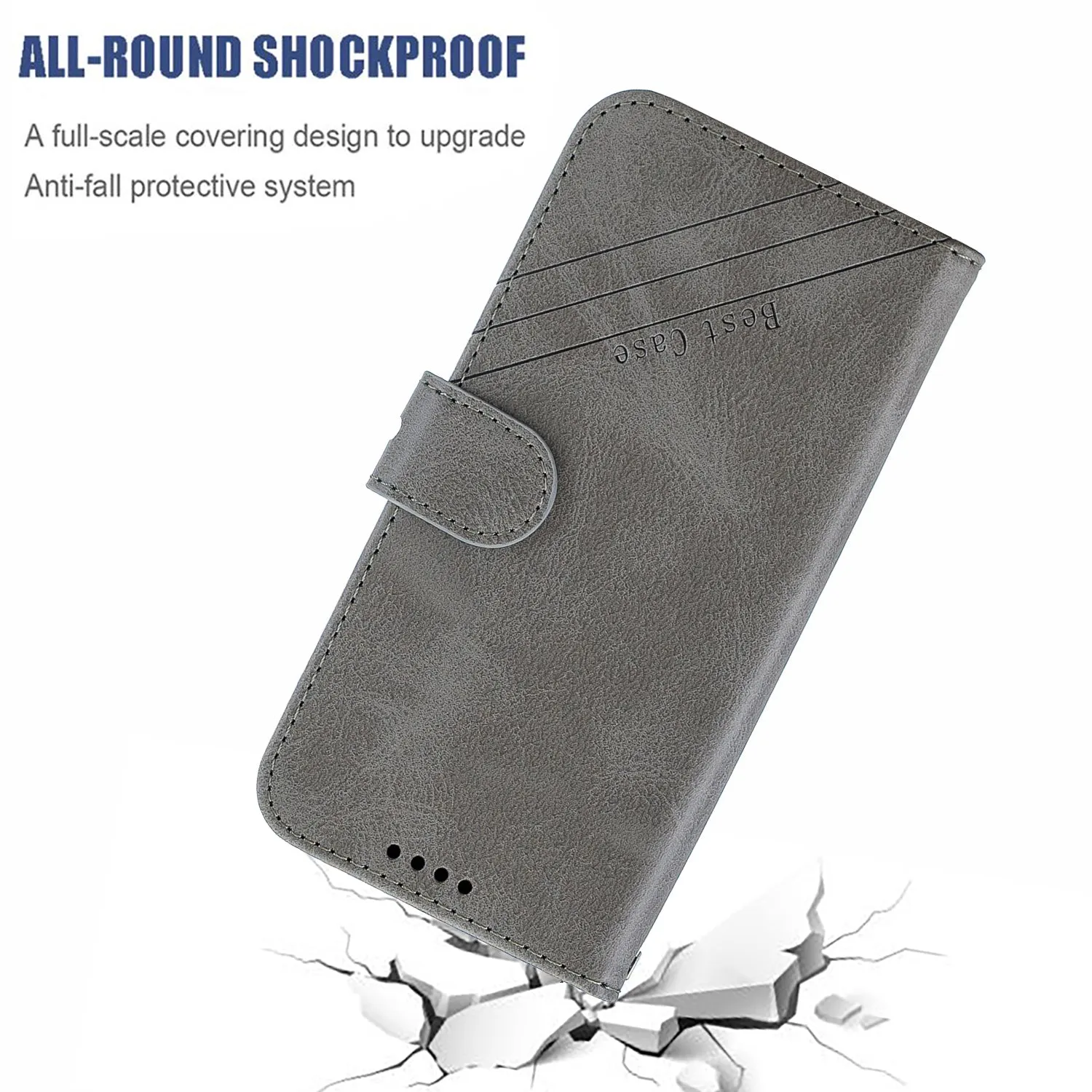 For Redmi 7A Denim Pattern Solid Color Flip Wallet PU Leather Protective Phone Case with Buckle & Bracket black