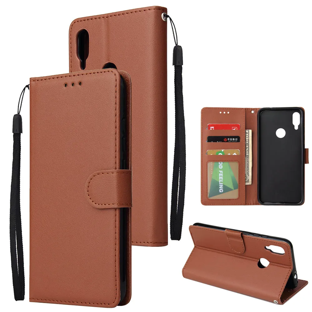 For Redmi note 7/Redmi note 7pro Flip-type Leather Protective Phone Case with 3 Card Position Buckle Design Phone Cover  Gold