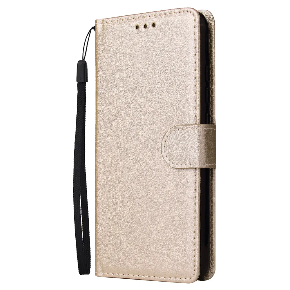 For Redmi note 7/Redmi note 7pro Flip-type Leather Protective Phone Case with 3 Card Position Buckle Design Phone Cover  Gold