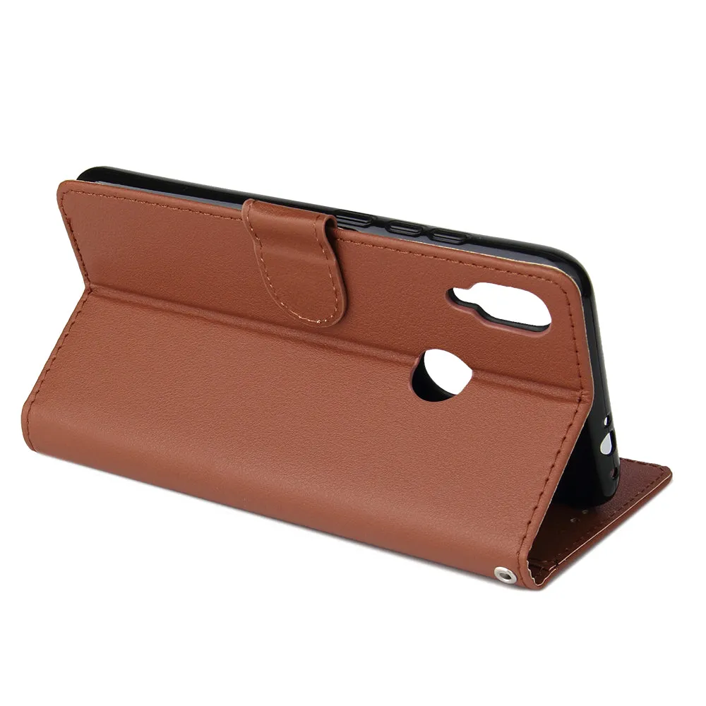 For Redmi note 7/Redmi note 7pro Flip-type Leather Protective Phone Case with 3 Card Position Buckle Design Phone Cover  Gold
