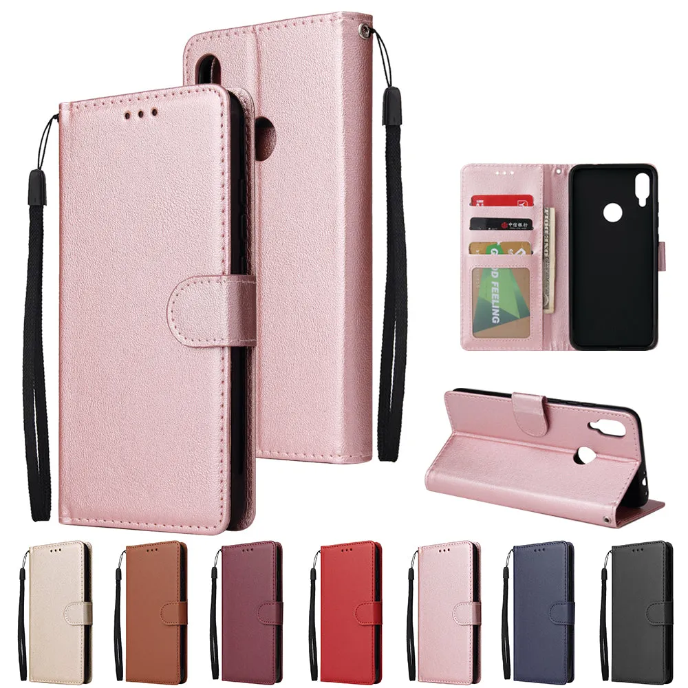For Redmi note 7/Redmi note 7pro Flip-type Leather Protective Phone Case with 3 Card Position Buckle Design Phone Cover  Gold