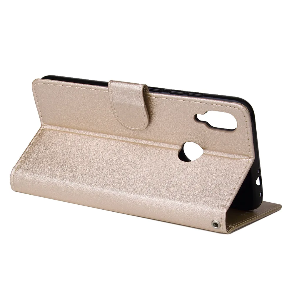 For Redmi note 7/Redmi note 7pro Flip-type Leather Protective Phone Case with 3 Card Position Buckle Design Phone Cover  Gold