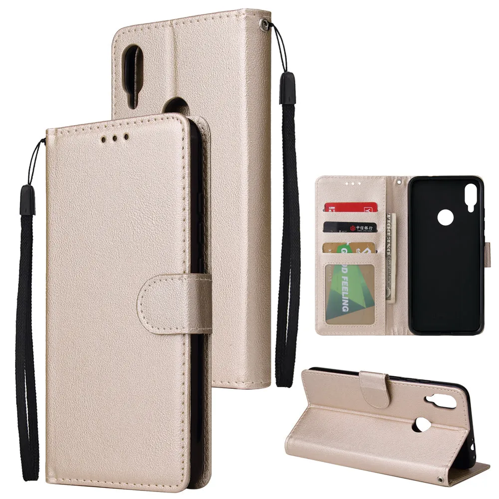 For Redmi note 7/Redmi note 7pro Flip-type Leather Protective Phone Case with 3 Card Position Buckle Design Phone Cover  Gold