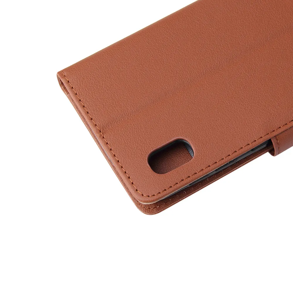 For Samsung A10 Flip-type Leather Protective Phone Case with 3 Card Position Buckle Design Phone Cover  red