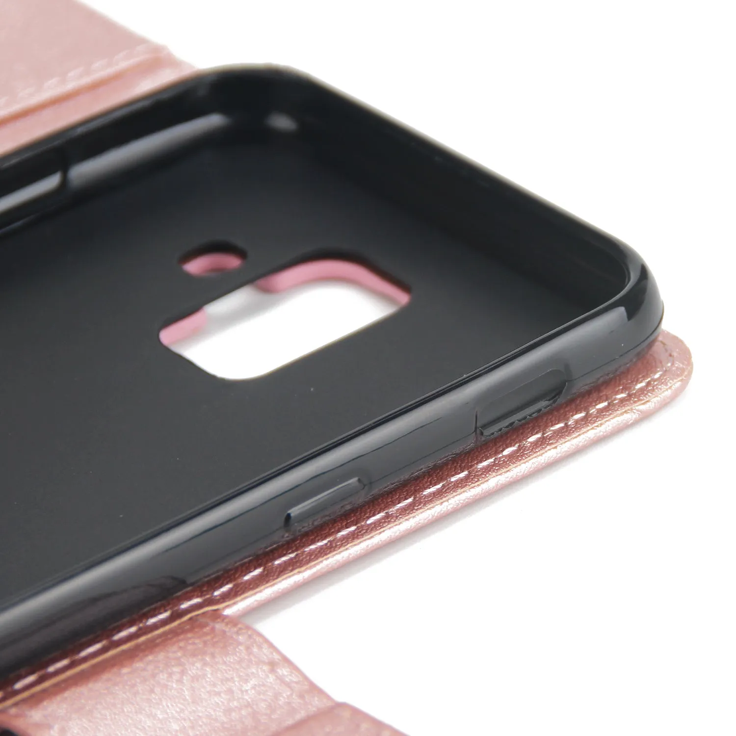 For Samsung A6 2018 Flip-type Leather Protective Phone Case with 3 Card Position Buckle Design Phone Cover  wine red