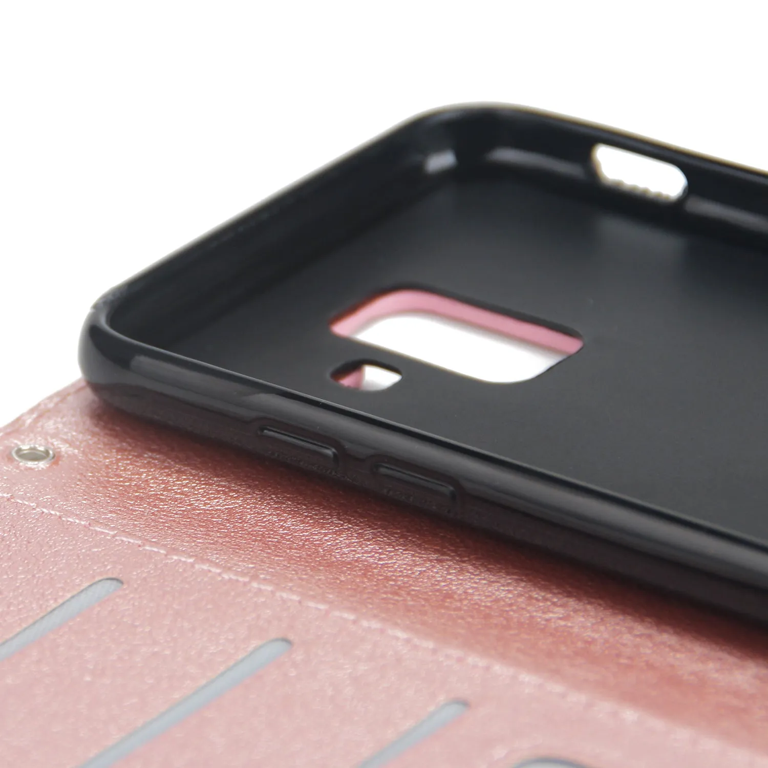 For Samsung A6 2018 Flip-type Leather Protective Phone Case with 3 Card Position Buckle Design Phone Cover  wine red