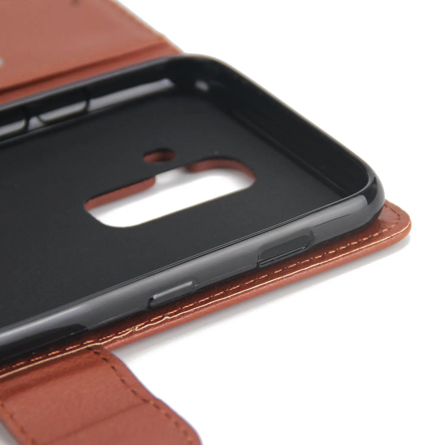 For Samsung A6 PLUS 2018 Flip-type Leather Protective Phone Case with 3 Card Position wine red