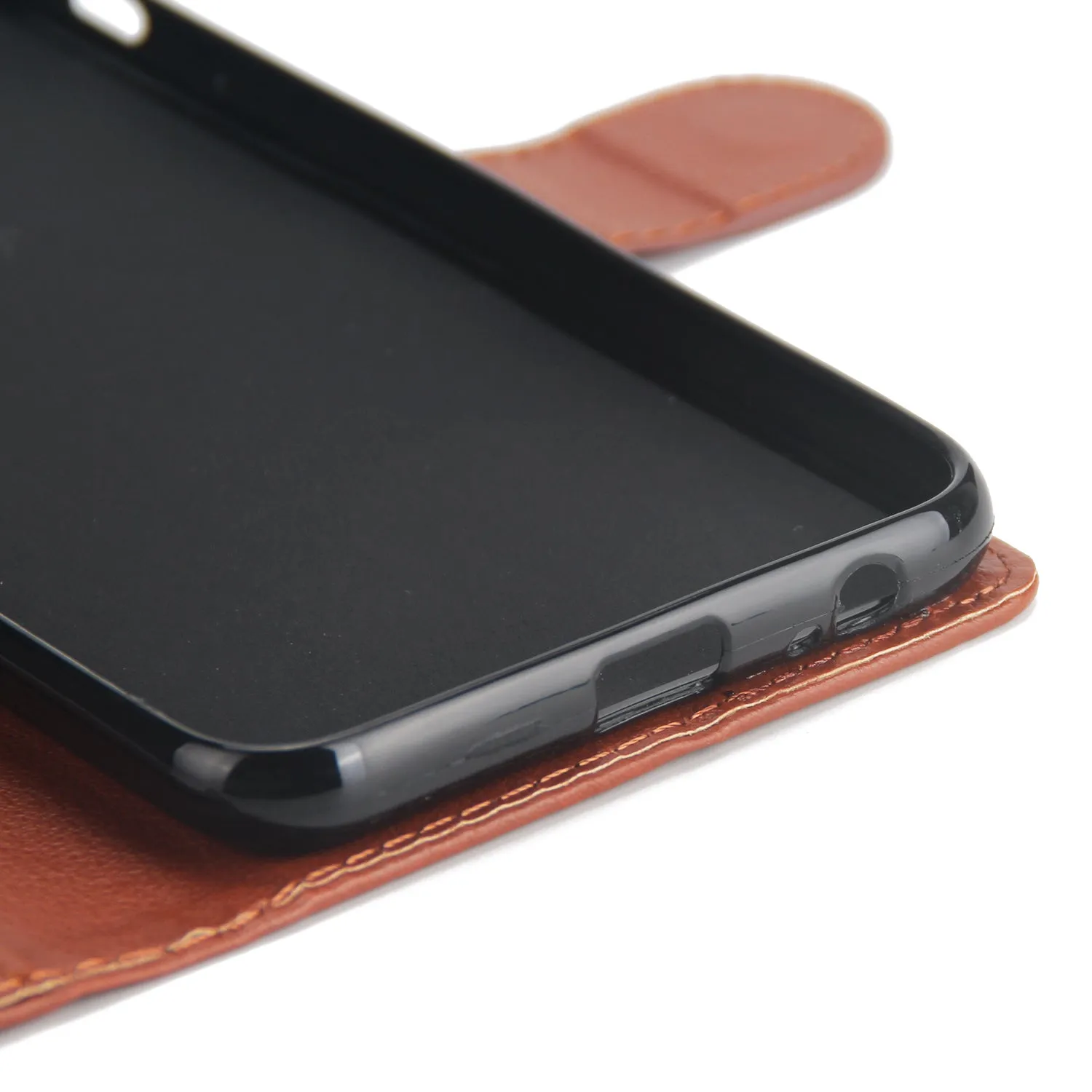 For Samsung A6 PLUS 2018 Flip-type Leather Protective Phone Case with 3 Card Position wine red