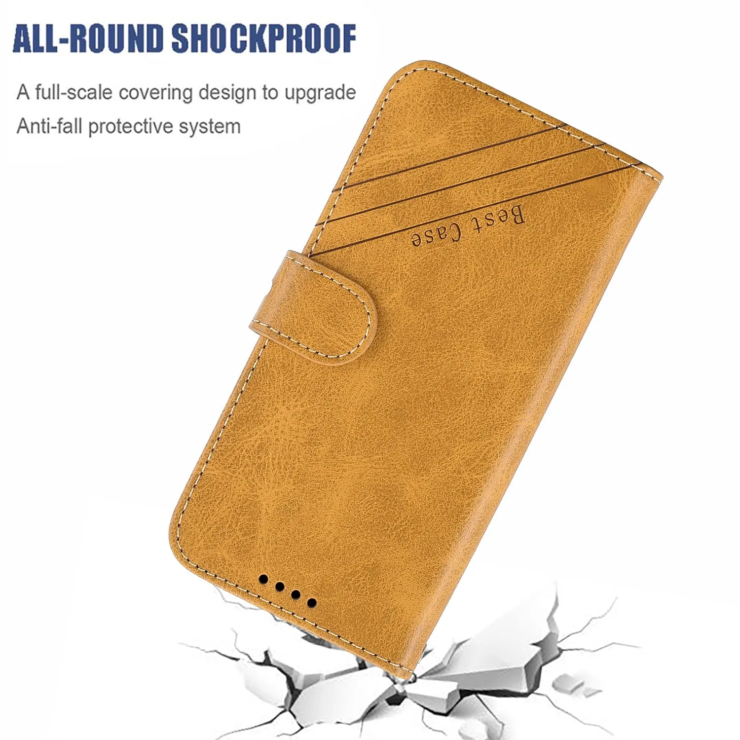 For Samsung A7 2018 Denim Pattern Solid Color Flip Wallet PU Leather Protective Phone Case with Buckle & Bracket yellow