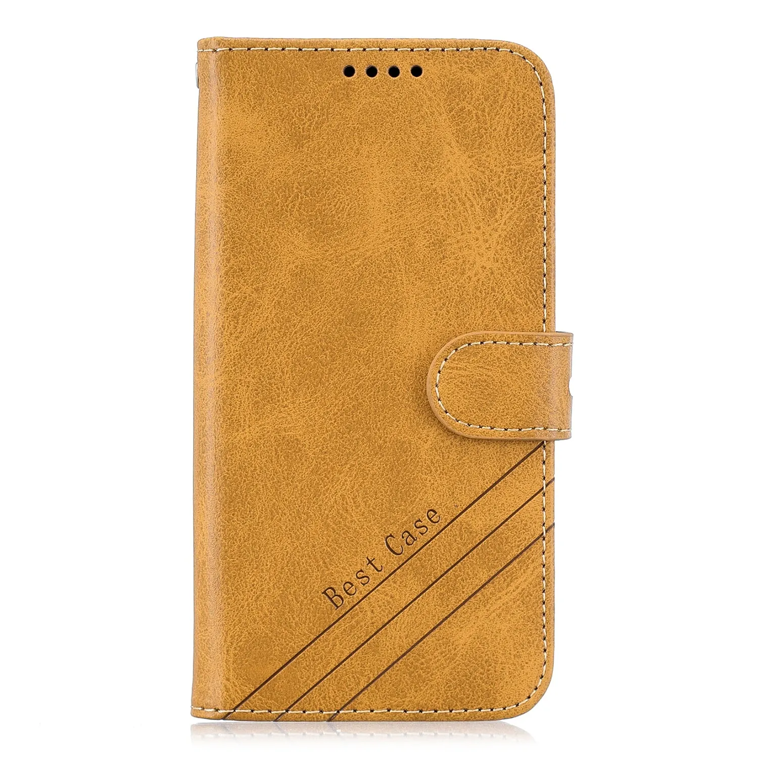 For Samsung A7 2018 Denim Pattern Solid Color Flip Wallet PU Leather Protective Phone Case with Buckle & Bracket yellow