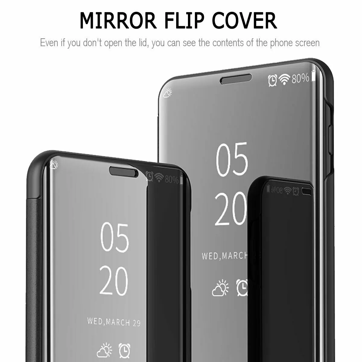 For Samsung Galaxy S10/S10 Plus/S10E Smart Leather Flip Mirror 360 Phone Case Cover Violet blue