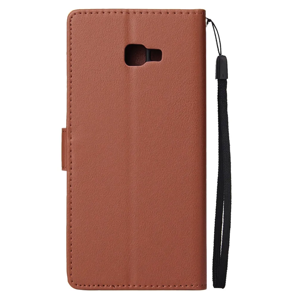 For Samsung J4 plus Flip-type Leather Protective Phone Case with 3 Card Position Buckle Design Phone Cover  brown