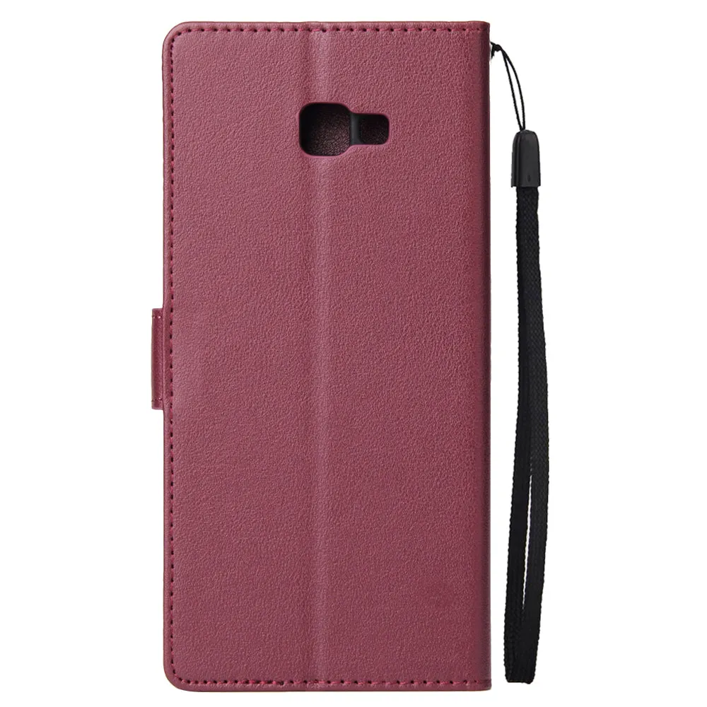 For Samsung J4 plus Flip-type Leather Protective Phone Case with 3 Card Position Buckle Design Phone Cover  brown