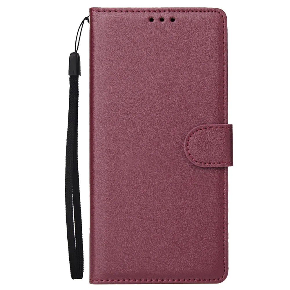 For Samsung J4 plus Flip-type Leather Protective Phone Case with 3 Card Position Buckle Design Phone Cover  brown