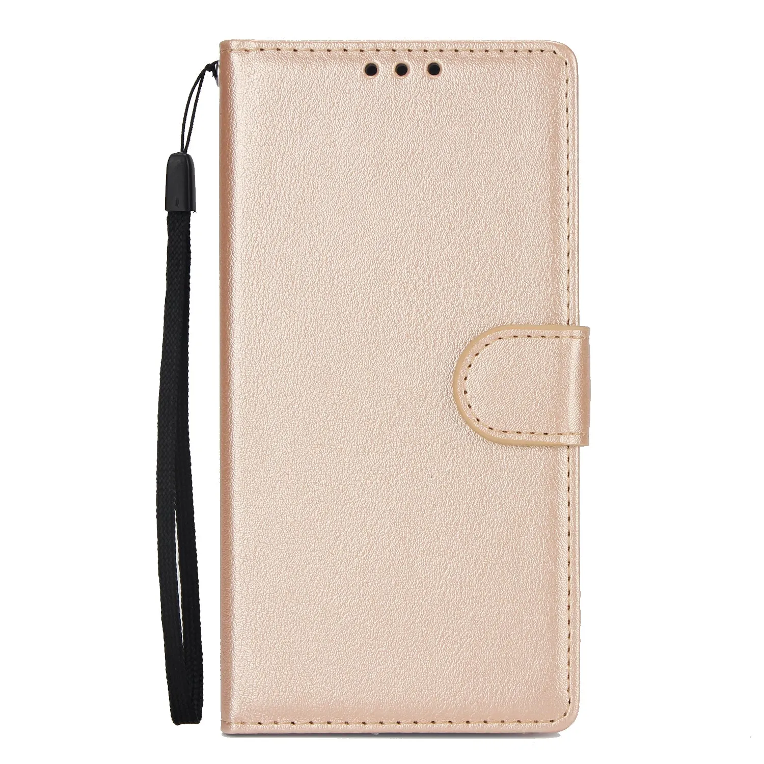 For Samsung J6 plus Flip-type Leather Protective Phone Case with 3 Card Position Buckle Design Phone Cover  Gold