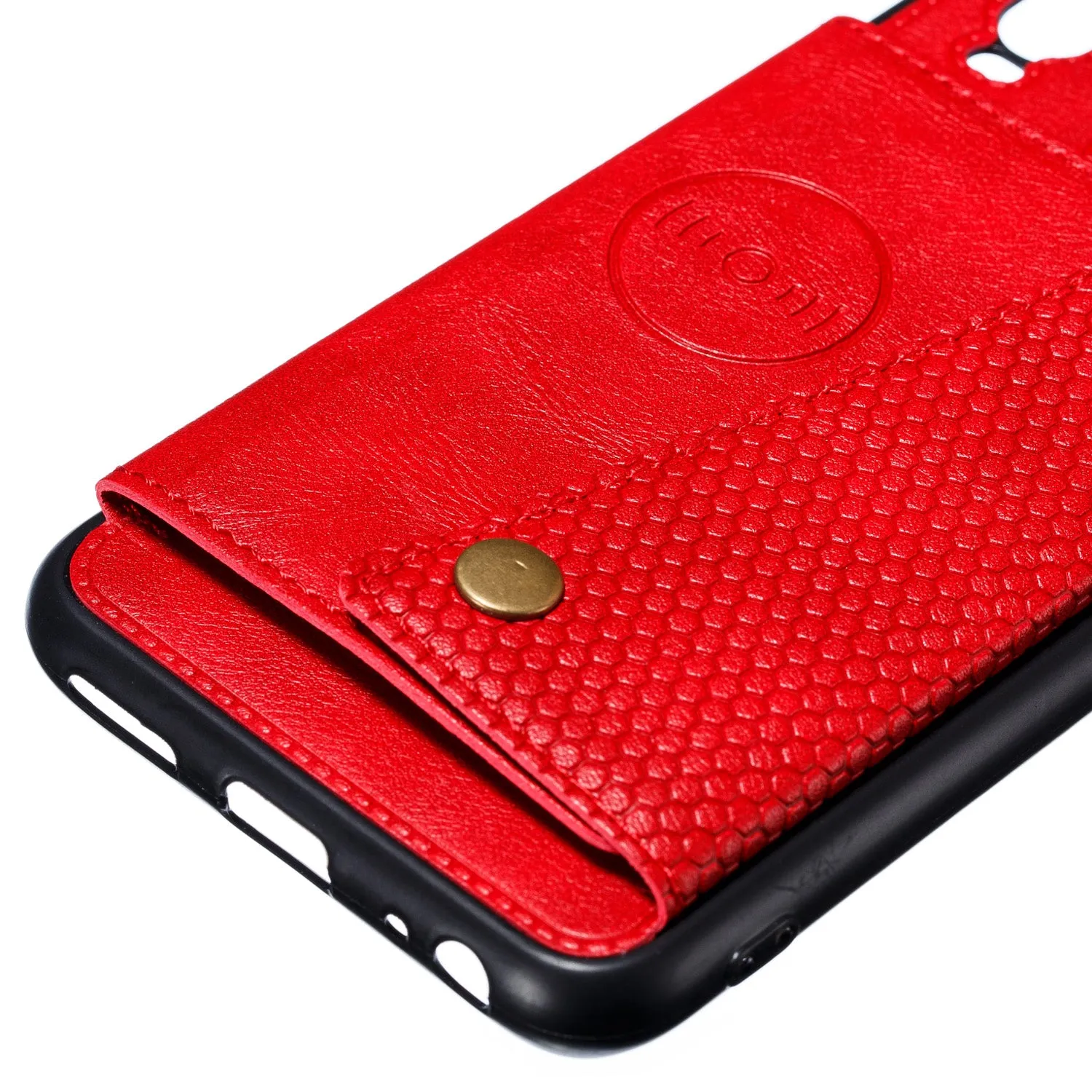 For VIVO Y17 Shockproof Double Buckle Wallet Case Cell Phone Case PU Leather Flip Stand Phone Cover With Card Slots red