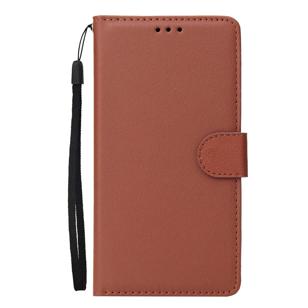 For Xiaomi Pocophone F1 Flip-type Leather Protective Phone Case with 3 Card Position Buckle Design Phone Cover  brown