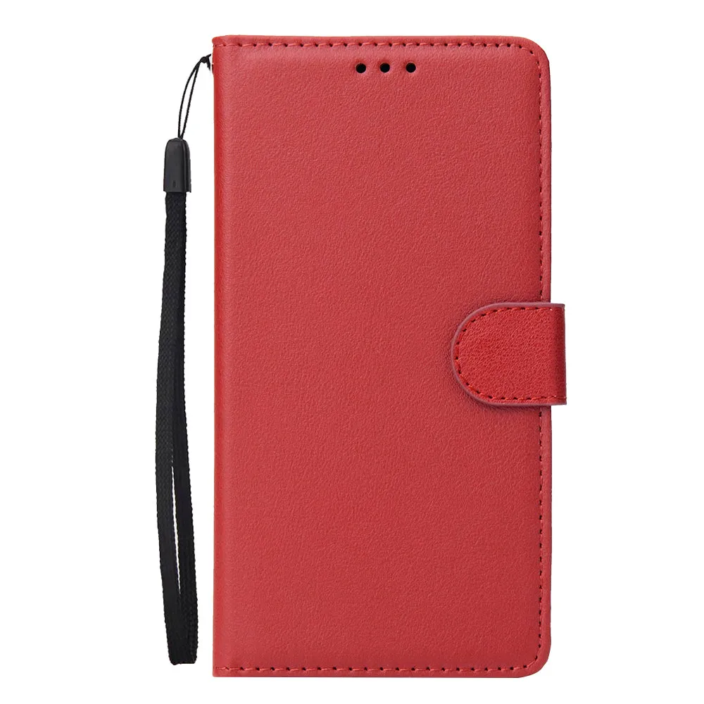 For Xiaomi Pocophone F1 Flip-type Leather Protective Phone Case with 3 Card Position Buckle Design Phone Cover  red