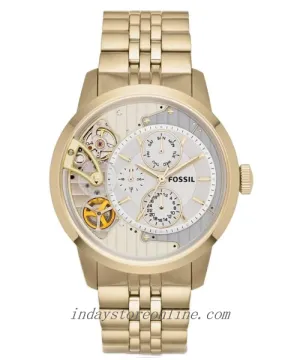Fossil Men's Watch ME1137 Multi-Function Exposed Gold Tone Stainless Steel Band