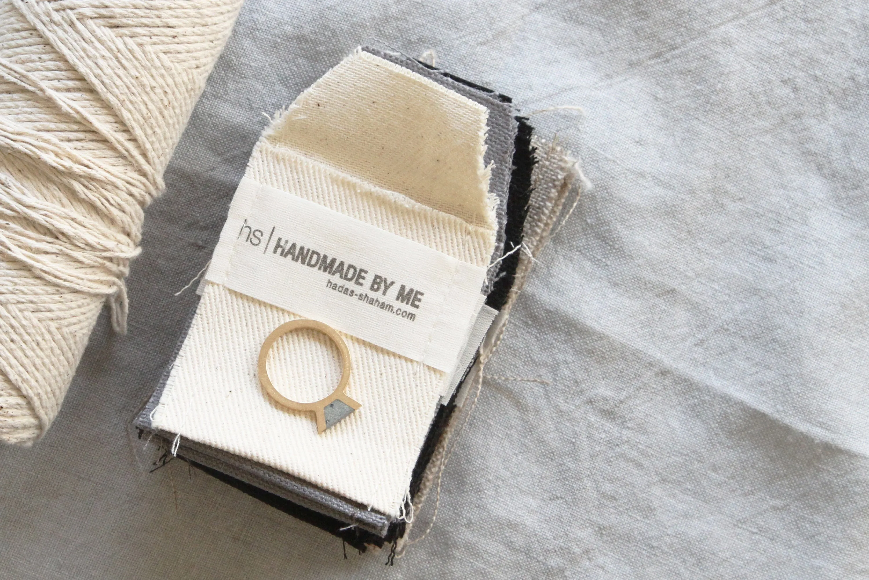 Fun Sliced Flat Contemporary Concrete Ring
