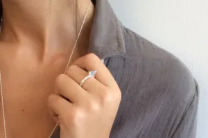 Fun Sliced Flat Contemporary Concrete Ring