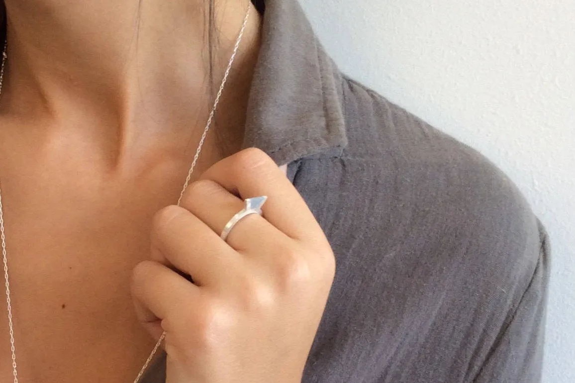 Fun Sliced Flat Contemporary Concrete Ring