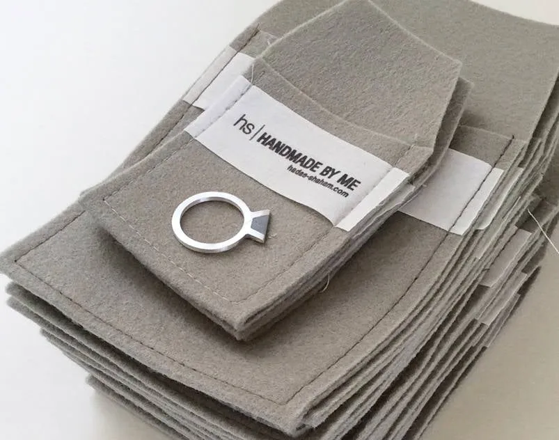Fun Sliced Flat Contemporary Concrete Ring