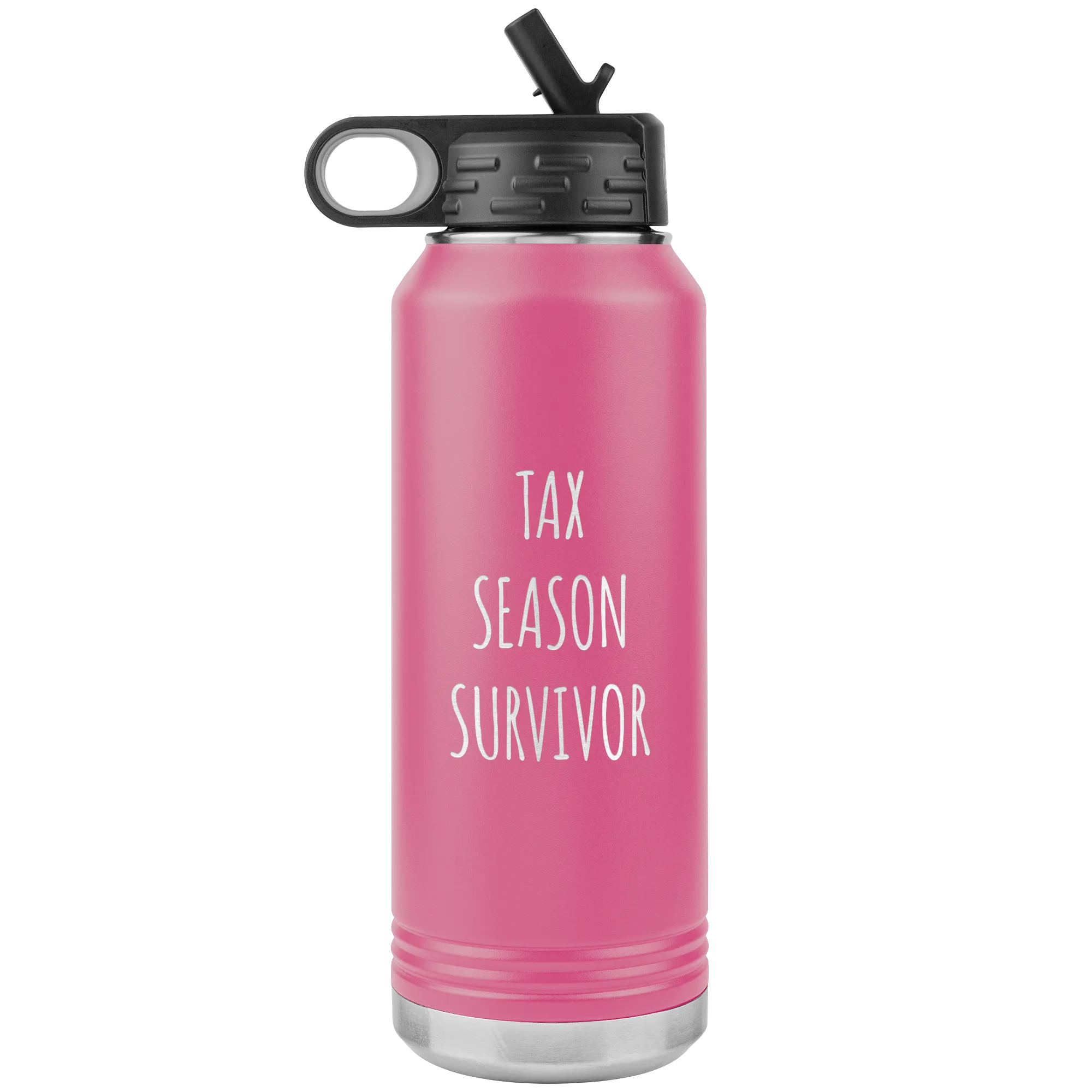 Funny Accountant Gift Tax Season Survivor Water Bottle 32oz BPA Free