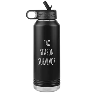 Funny Accountant Gift Tax Season Survivor Water Bottle 32oz BPA Free