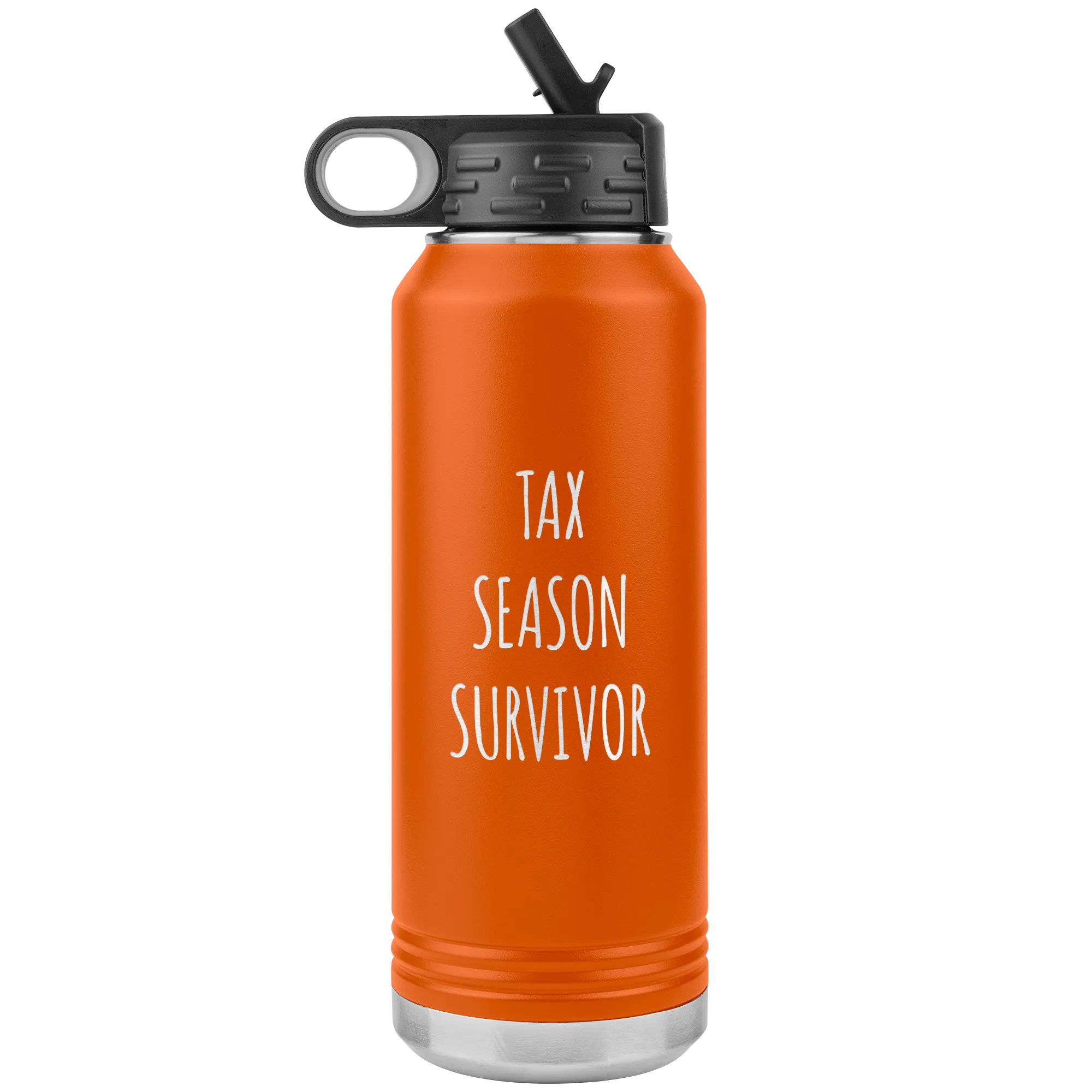 Funny Accountant Gift Tax Season Survivor Water Bottle 32oz BPA Free