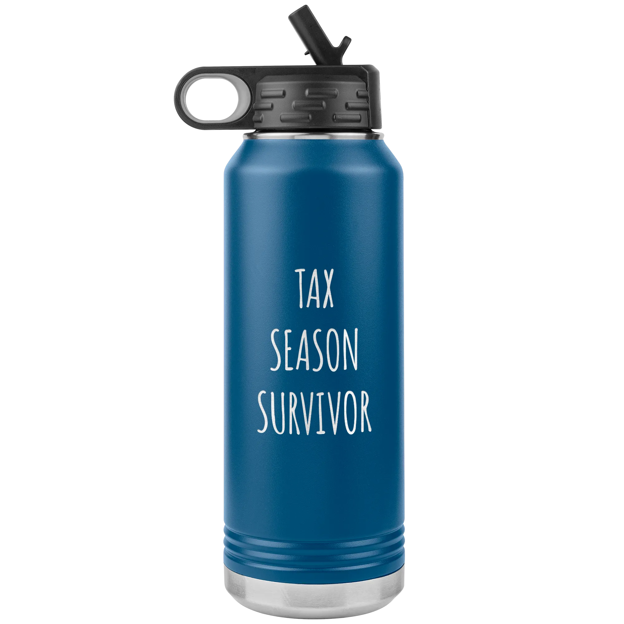 Funny Accountant Gift Tax Season Survivor Water Bottle 32oz BPA Free