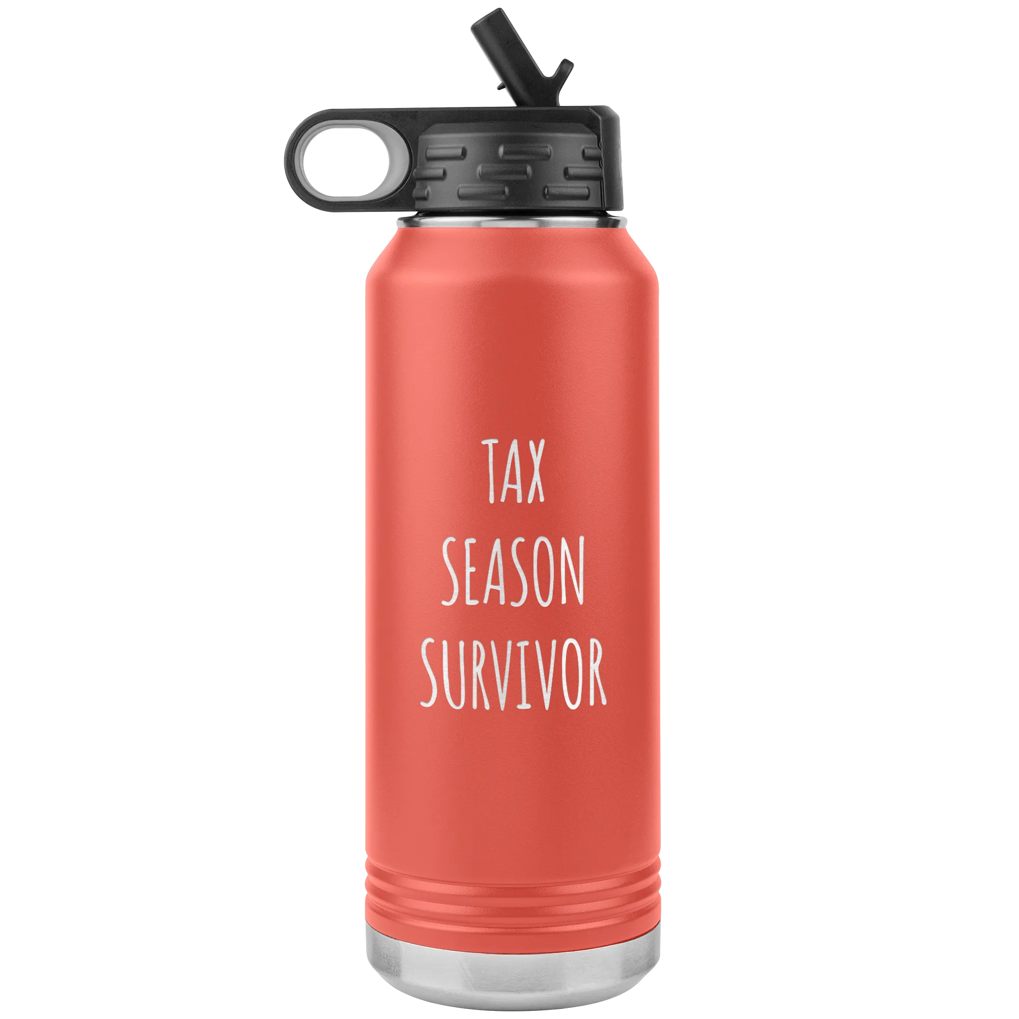 Funny Accountant Gift Tax Season Survivor Water Bottle 32oz BPA Free