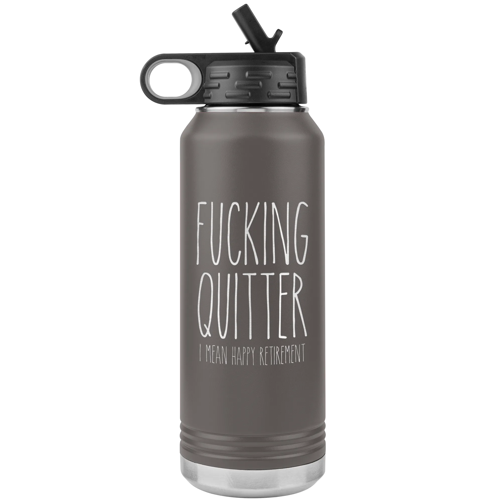 Funny Retirement Gift for Coworker Fucking Quitter Insulated Water Bottle 32oz BPA Free