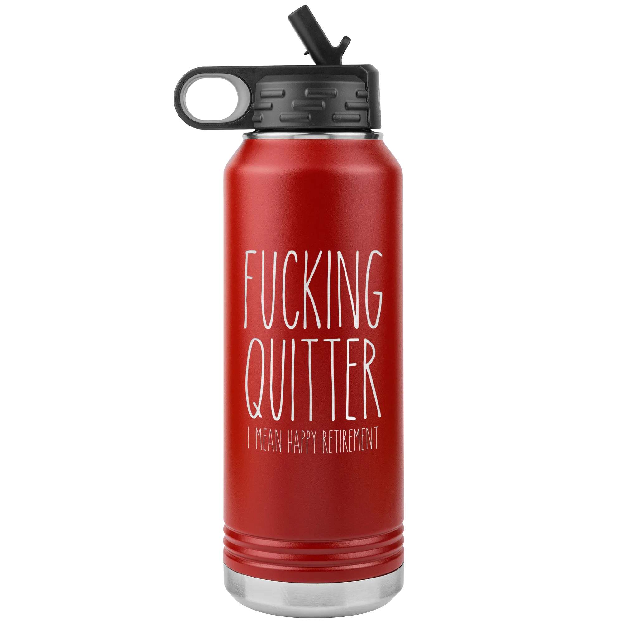 Funny Retirement Gift for Coworker Fucking Quitter Insulated Water Bottle 32oz BPA Free