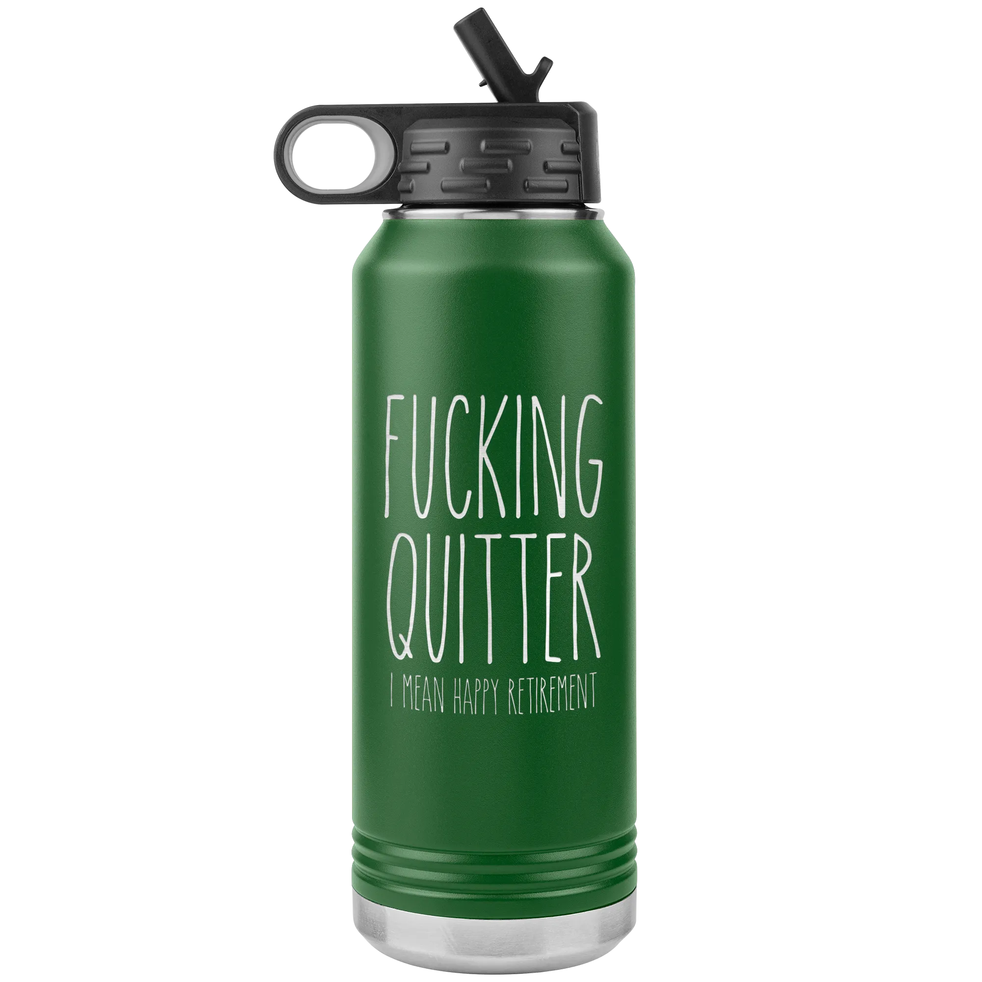Funny Retirement Gift for Coworker Fucking Quitter Insulated Water Bottle 32oz BPA Free
