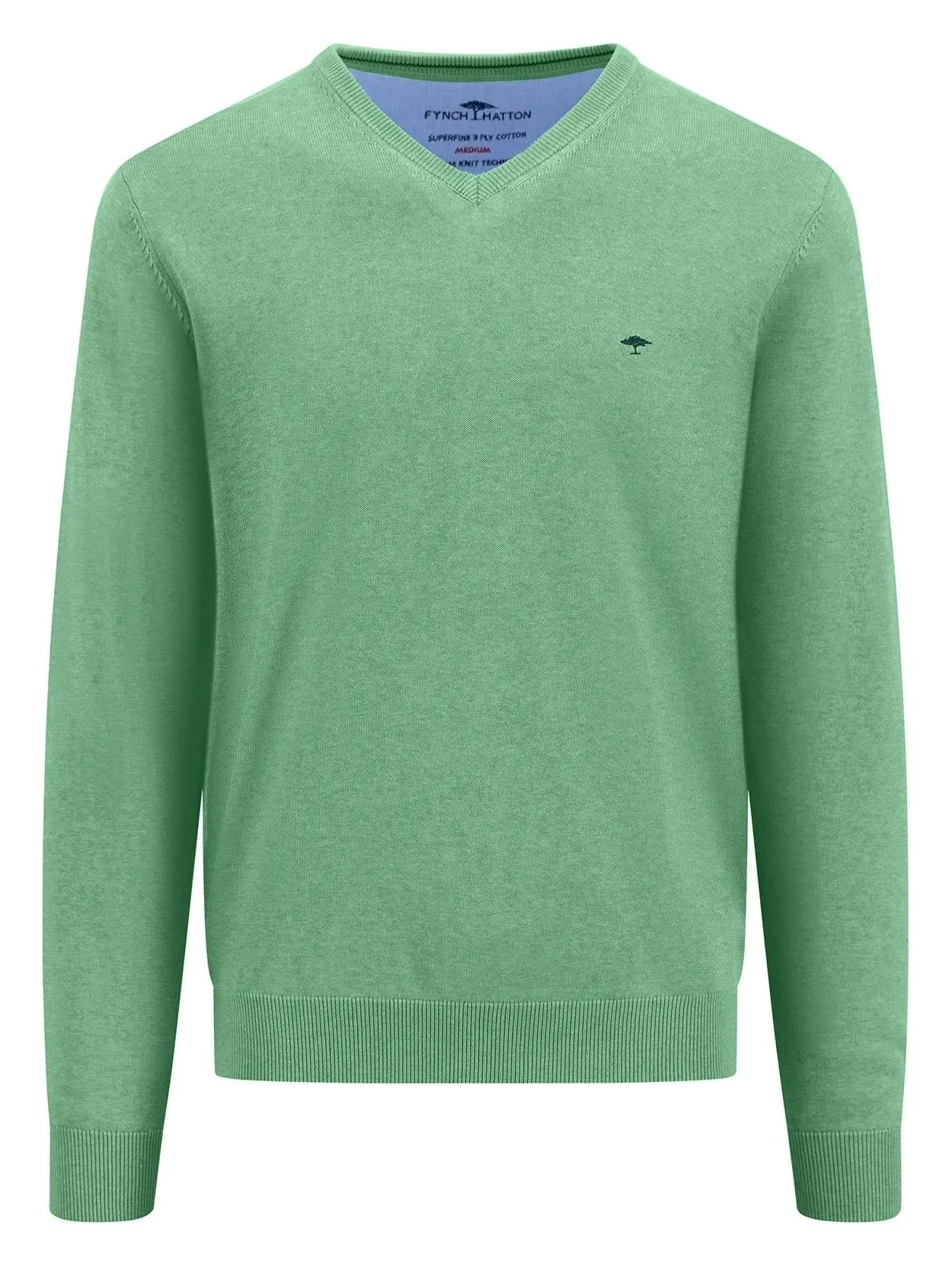FYNCH HATTON V-Neck Sweater - Men's Fine Knit – Turf Green