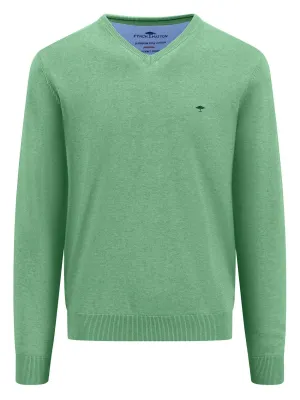 FYNCH HATTON V-Neck Sweater - Men's Fine Knit – Turf Green