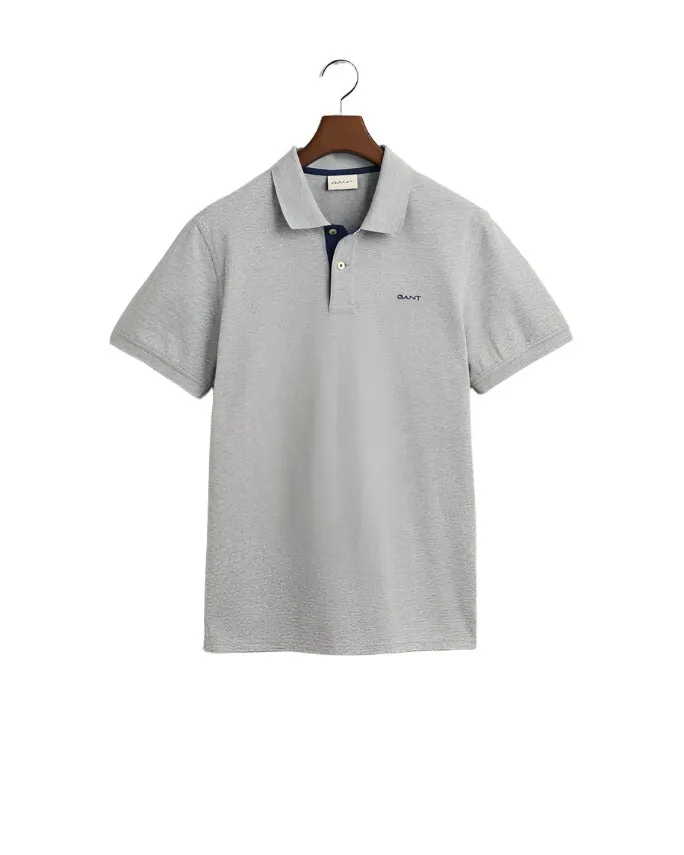 Gant Contrast Pique Golfer Grey