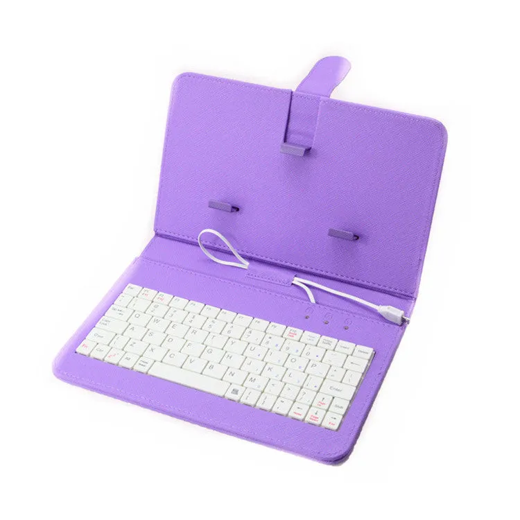 General Wired Keyboard Flip Holster Case for Andriod Mobile Phone 4.8-6.0"" black