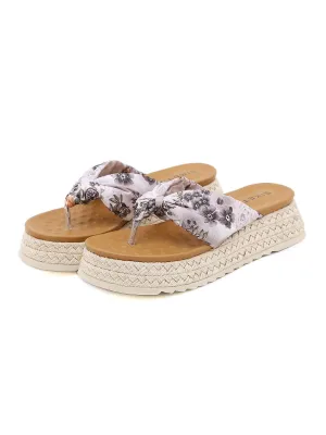 Geta Inspired Grey Platform Flip Flop
