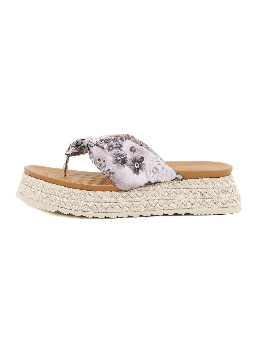 Geta Inspired Grey Platform Flip Flop