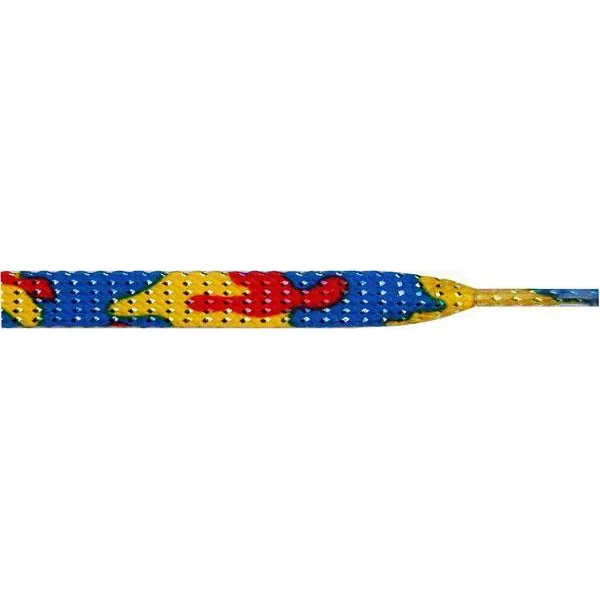 Glitter Flat 3/8" - Colorful Camouflage (12 Pair Pack) Shoelaces