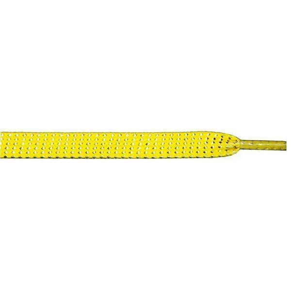 Glitter Flat 3/8" - Neon Yellow (12 Pair Pack) Shoelaces