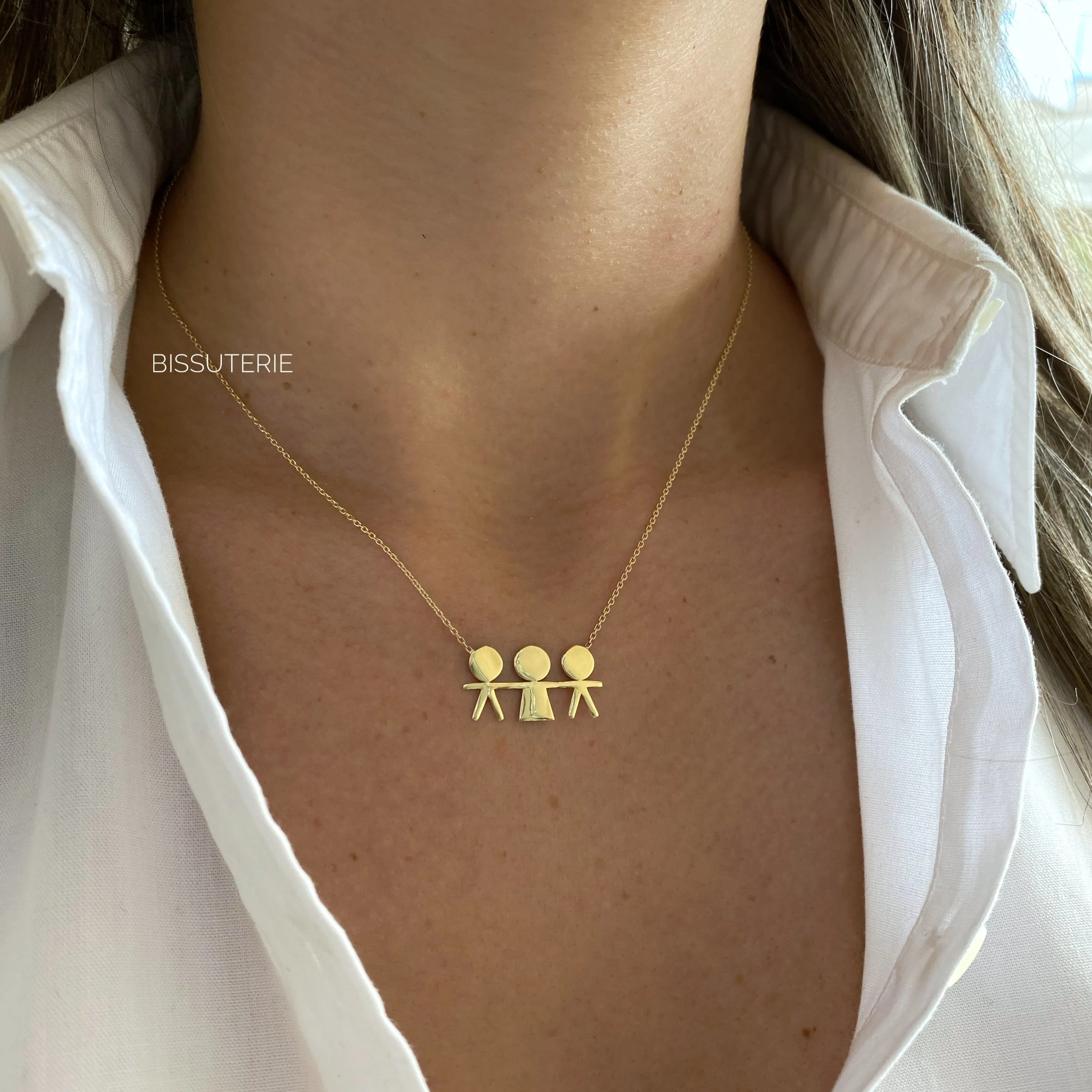 Gold 14K Flat kids Necklace